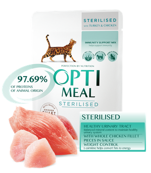 OPTIMEAL KOT sasz.85g STERILISED INDYK    KURA /12