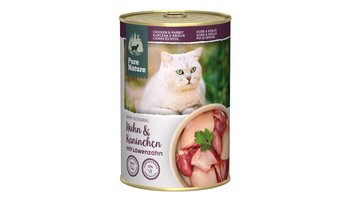 PURE NATURE CAT Huhn Kaninchen - kurczak z królikiem i mniszkiem lekarskim dla dorosłych kotów 400g
