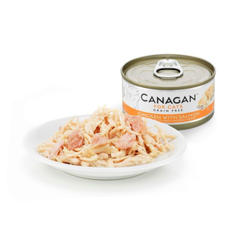 CANAGAN KOT pusz.75g  CHICKEN&SALMON       KURCZAK&ŁOSOŚ /12