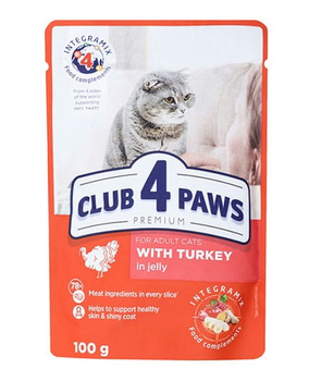 CLUB4Ł KOT sasz.100g ADULT INDYK  w galaretce