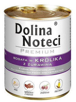 DOLINA NOTECI PIES 800g królik/żurawina  PUSZKA /12