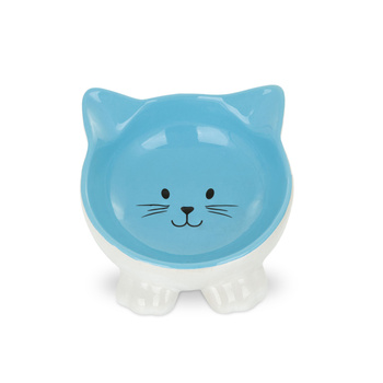 BARRY KING MISKA CERAMICZNA DLA KOTA NA   NÓŻKACH 11,5cm NIEBIESKA