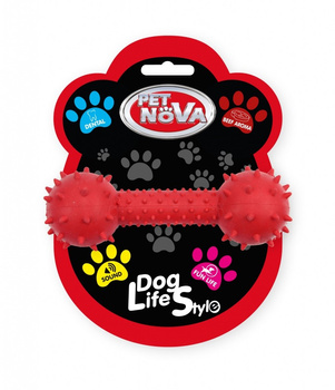 PET NOVA TPR DUMBBELL RED 14cm Z DZWONKIEM   /10