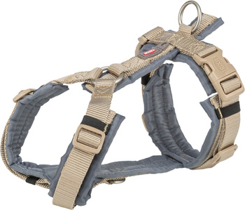 Premium trekking, szelki, dla psa, piaskowe/grafit, L: 70–85 cm/25 mm