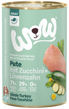 WOW Pute - indyk z cukinią i mniszkiem lekarskim 400g