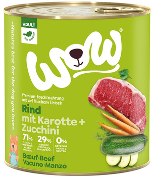WOW Rind - wołowina z marchewką i cukinią 800g