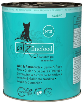 Catz Finefood Classic N.21 Dziczyzna i Karmazyn puszka 800g
