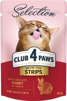 CLUB4Ł KOT sasz.85g STRIPS KRÓLIK  w sosie /12