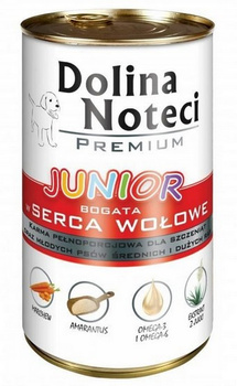 DOLINA NOTECI PIES 400g  JUNIOR serca  wołowe PUSZKA /24