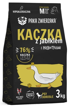 PAKA ZWIERZAKA  3kg KACZKA Z JABŁKIEM      "M"  sucha karma dla psa