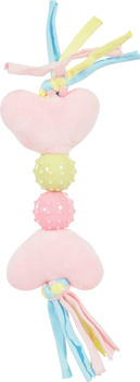 *- ZOLUX Zabawka pluszowa dla szczeniaka kość, z dźwiękiem kol. różowy