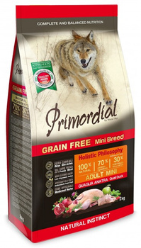 Primordial Dog Grain Free Mini Adult Quail & Duck 2kg