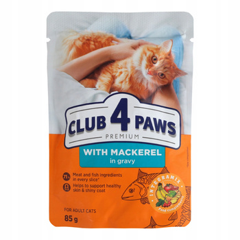 CLUB4Ł KOT sasz.85g  MAKRELA w sosie