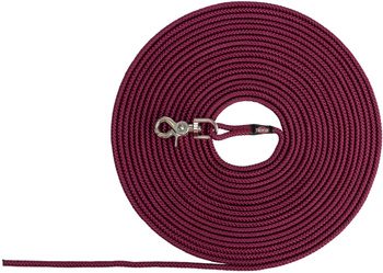 Smycz treningowa, dla psa, linka, okrągła, bordowa, S–M: 10 m/o 6 mm