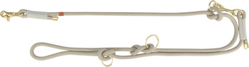 Soft Rope, smycz regulowana, dla psa, linka, L–XL: 2.00 m/o 13 mm, szara/jasnoszara